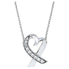 Tiffany & Co. Paloma Picasso Diamond Heart Pendant, Cable Necklace