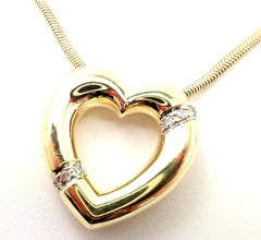 Tiffany & Co. Paloma Picasso Diamond Heart Yellow Gold Pendant Necklace