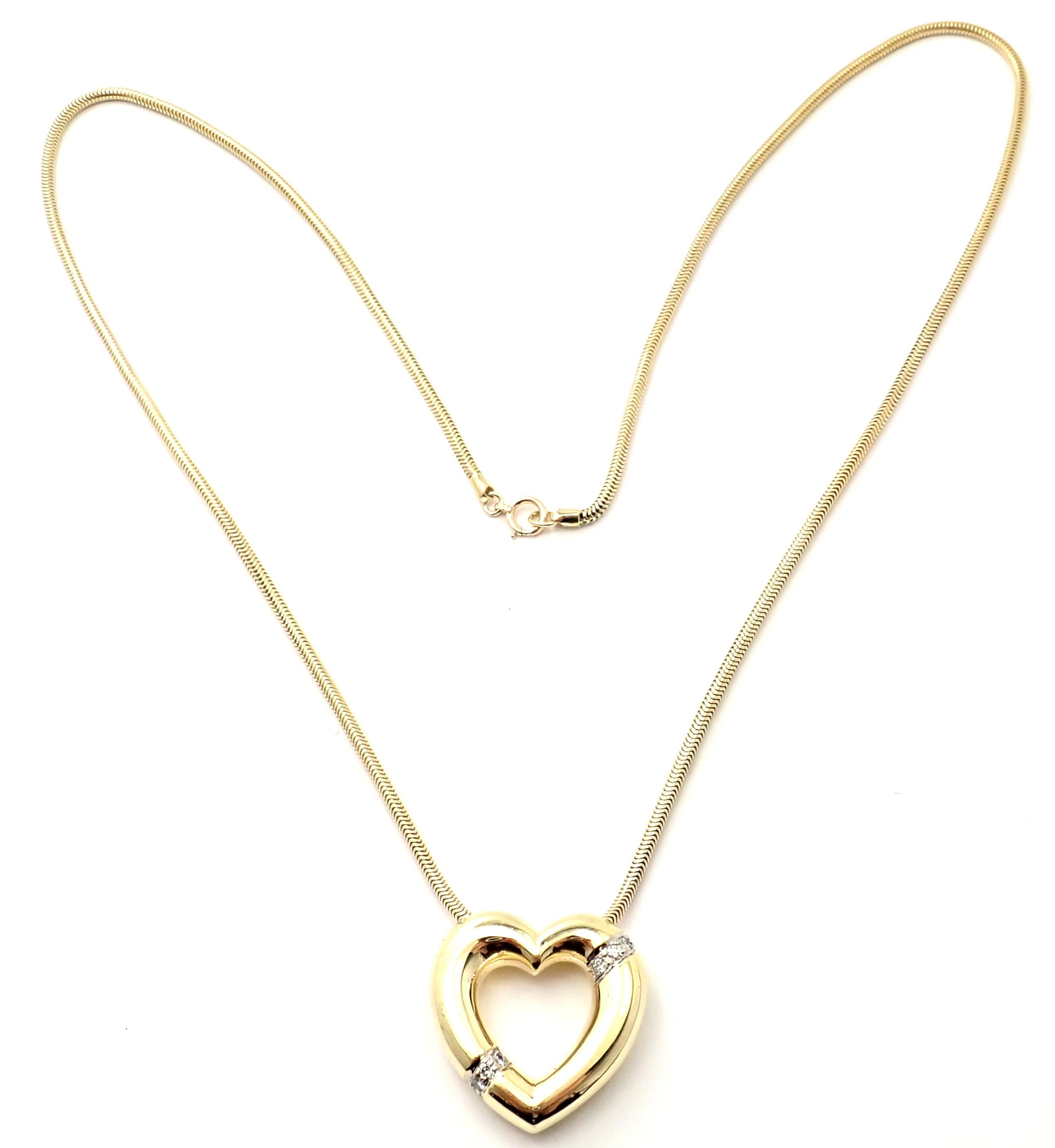 Tiffany & Co. Paloma Picasso Diamond Heart Yellow Gold Pendant Necklace For Sale 2