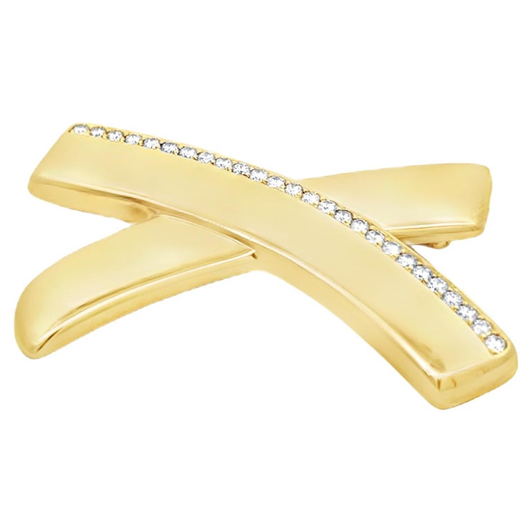 Tiffany and Co Paloma Picasso Diamond Love Kiss Large X Brooch Pin 