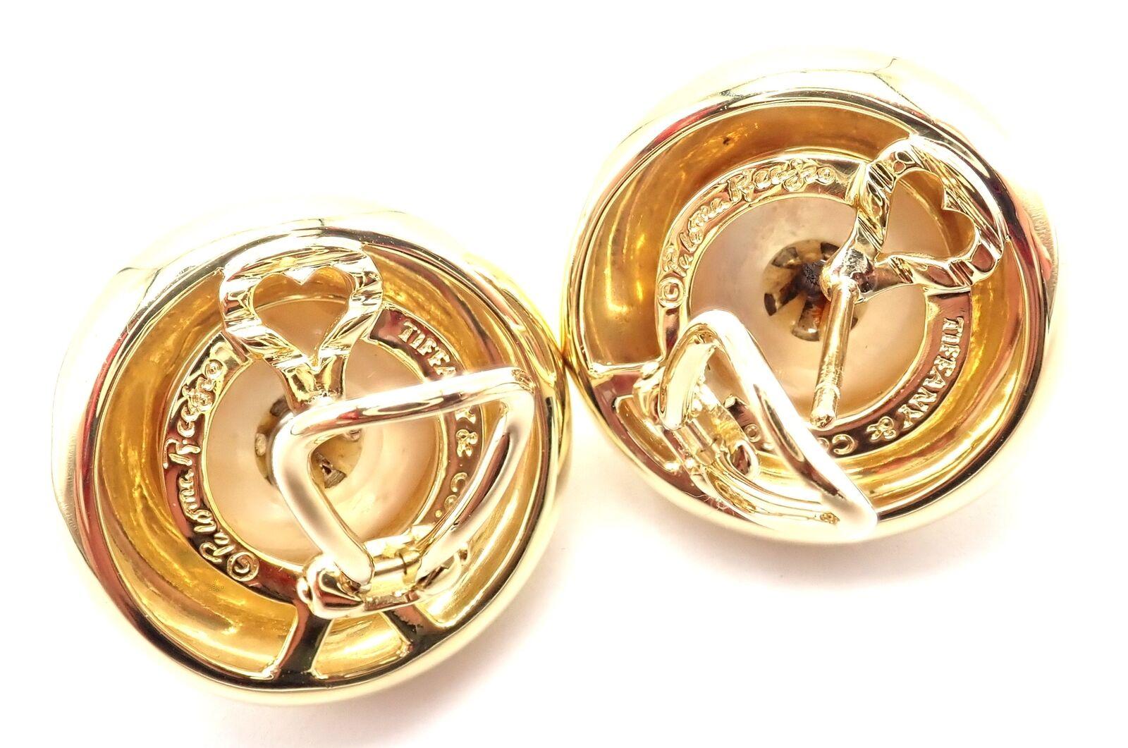 TIFFANY & CO Paloma Picasso Diamant-Mabe-Perlen-Ohrringe aus Gelbgold für Damen oder Herren im Angebot