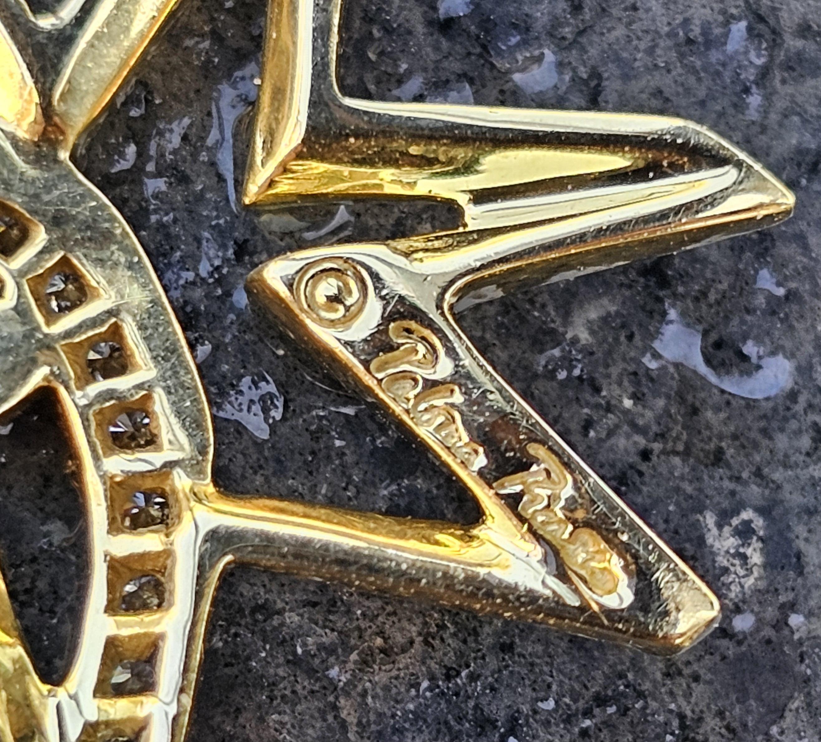 Tiffany & Co. Paloma Picasso, ciondolo a forma di stella con diamanti, giallo 18k, catena da 24 pollici, 9g in vendita 1