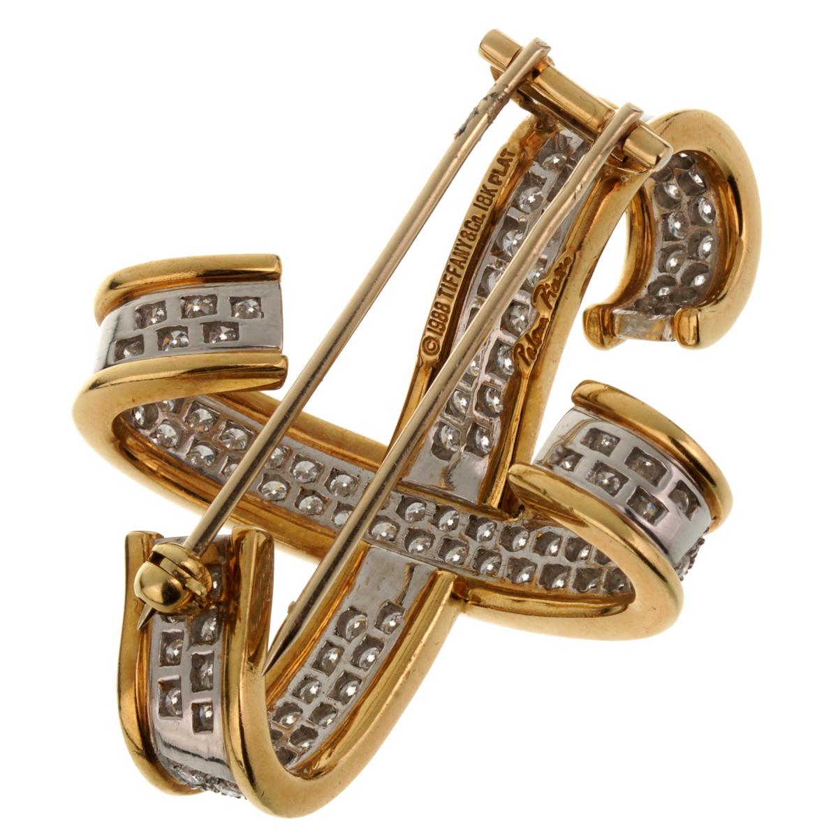 Tiffany & Co. Paloma Picasso Diamant X Brosche mit Diamanten im Zustand „Hervorragend“ im Angebot in Feasterville, PA
