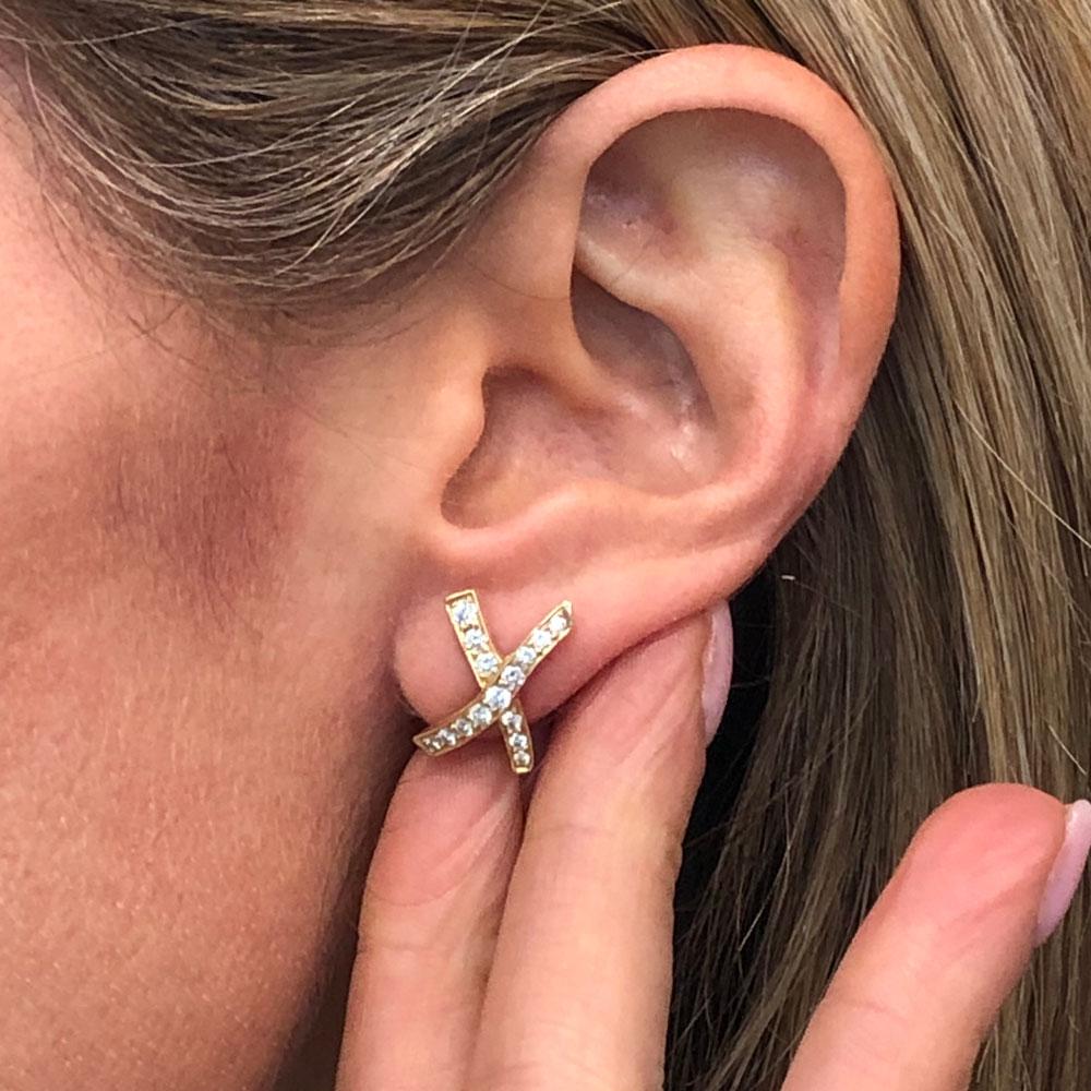 tiffany diamond x earrings