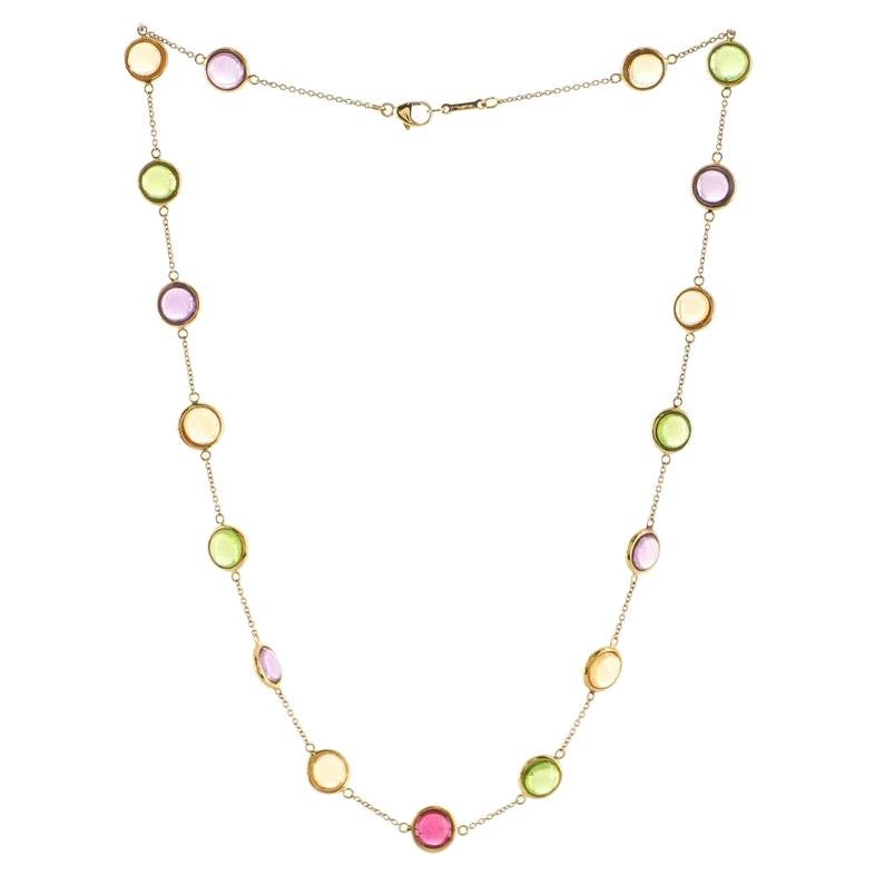 Tiffany 
Co. Paloma Picasso Dot Station Necklace 18k Yellow Gold with Amethyst
