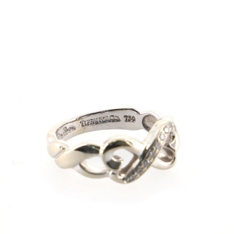 Tiffany & Co. Paloma Picasso Double Loving Heart Ring 18K White Gold In Good Condition In New York, NY