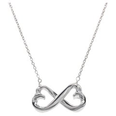 Tiffany & Co. Paloma Picasso Double Loving Heart Sterling Silver Necklace