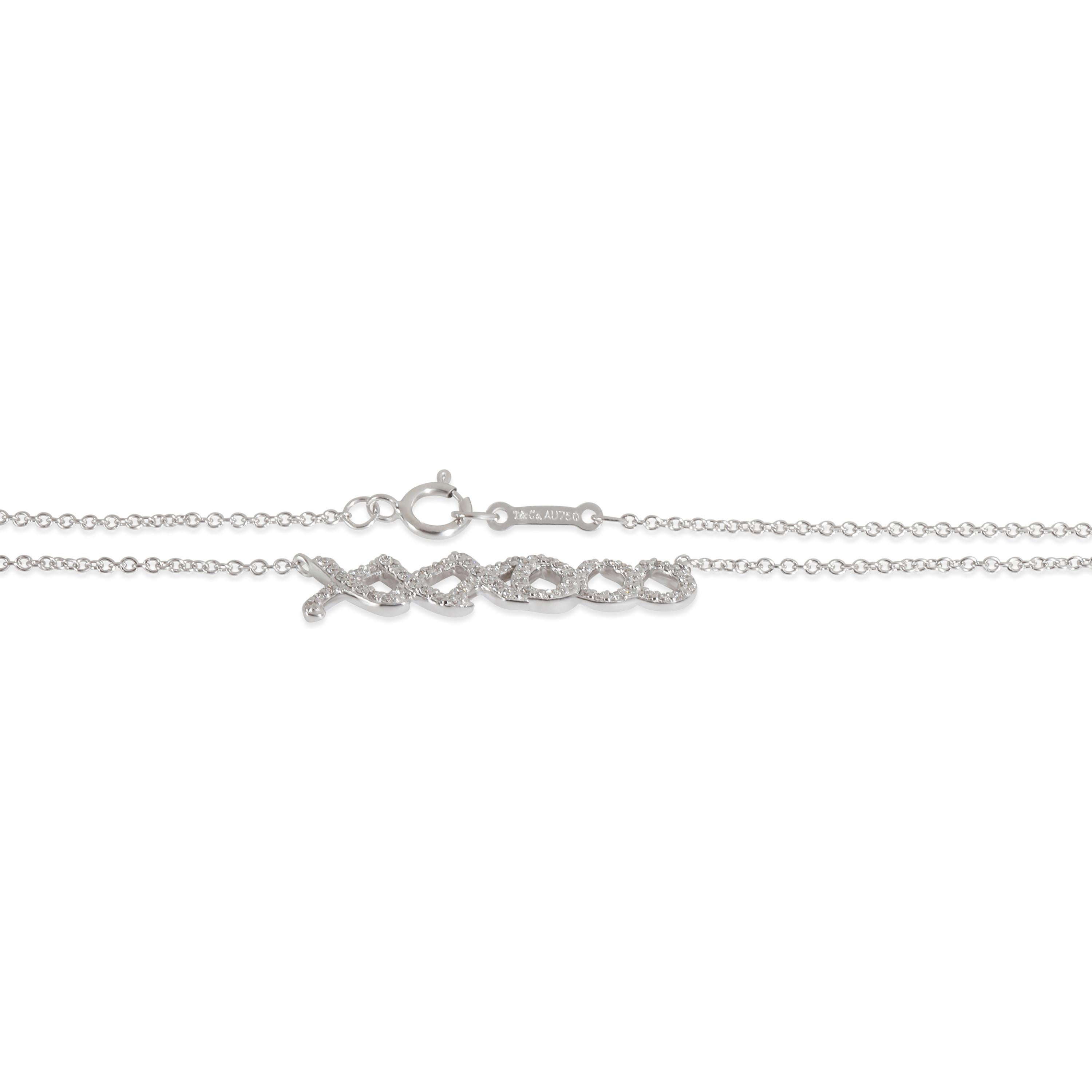 Tiffany & Co. Paloma Picasso Fashion Necklace in 18k White Gold 0.1 CTW In Excellent Condition For Sale In New York, NY