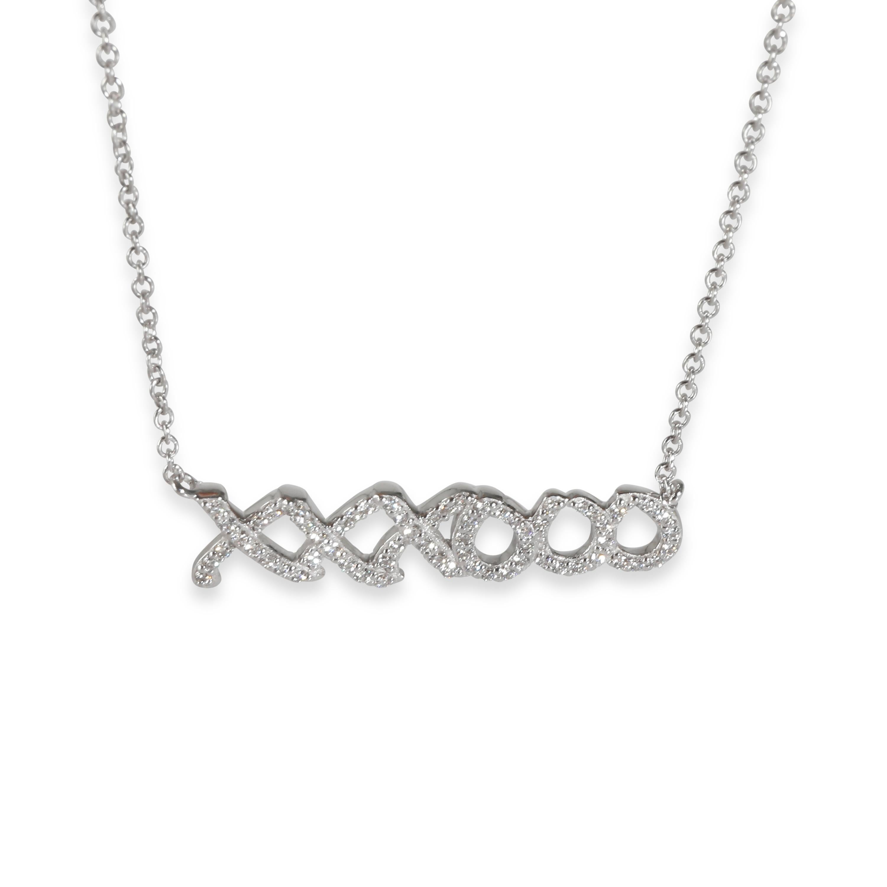 Women's or Men's Tiffany & Co. Paloma Picasso Fashion Necklace in 18k White Gold 0.1 CTW For Sale
