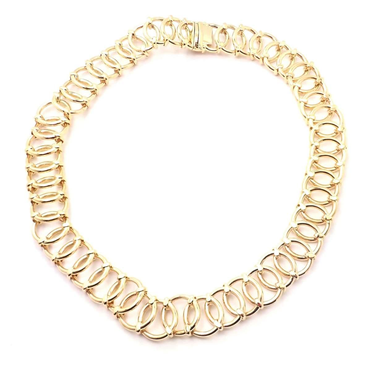 18K Yellow Gold Open Circle Link Chain Necklace by Paloma Picasso for Tiffany & Co. France
Metal: 18k Yellow Gold
Length: 16