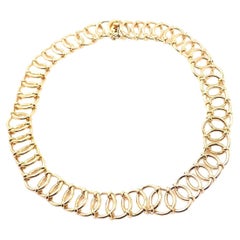 Tiffany & Co. Paloma Picasso France Open Circle Link Yellow Gold Chain Necklace