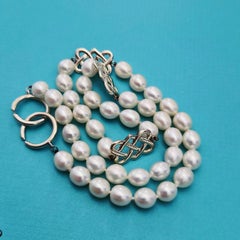Tiffany & Co. Paloma Picasso Freshwater Pearl and Sterling Silver Knot Necklace