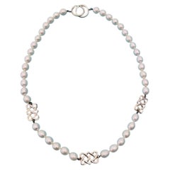 Tiffany & Co. Paloma Picasso Freshwater Pearl and Sterling Silver Knot Necklace