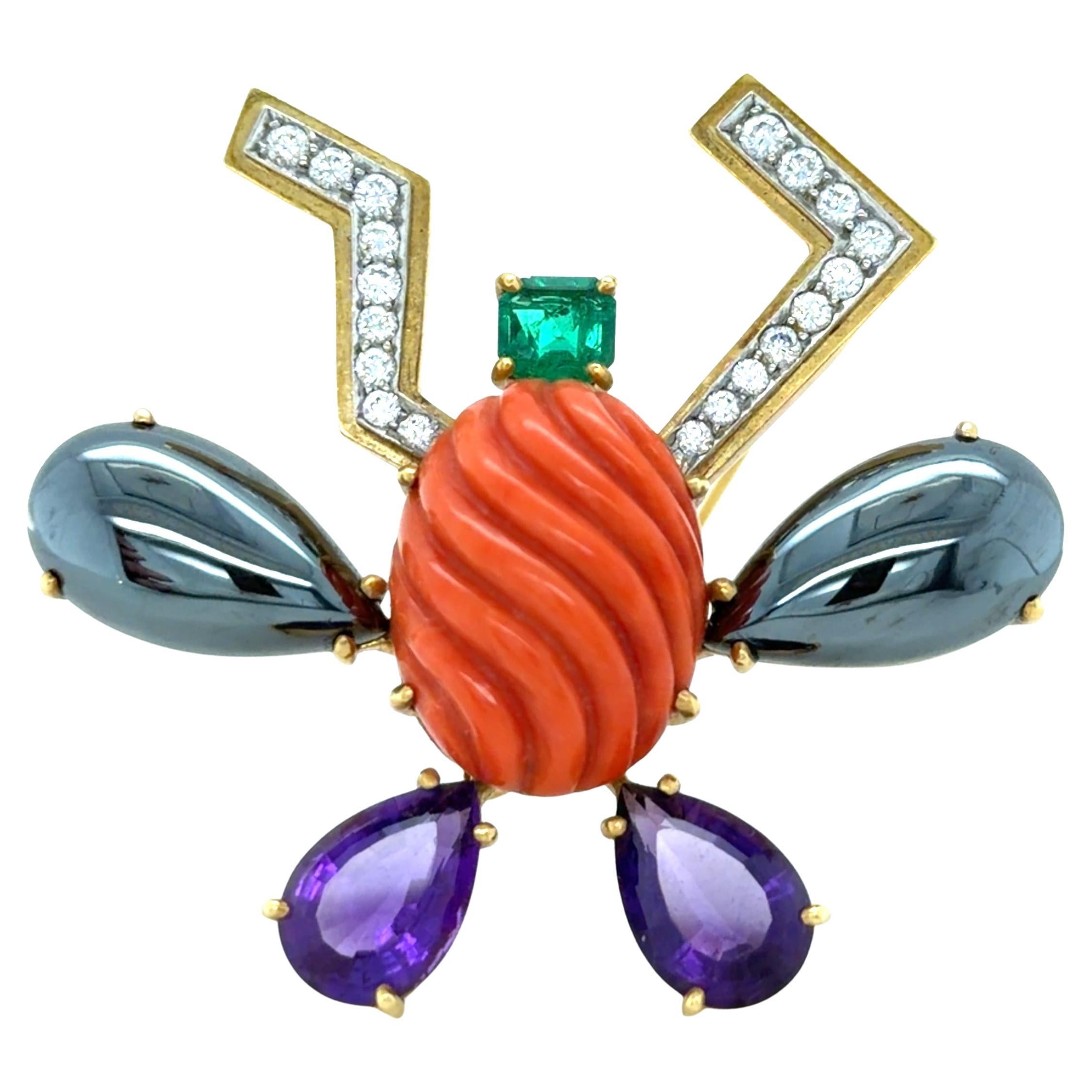 Tiffany 
Co. Paloma Picasso Edelstein- und Diamant-Insektenbrosche im Angebot