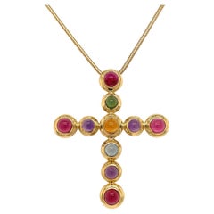 Tiffany & Co. Paloma Picasso Gemstone Cross Necklace