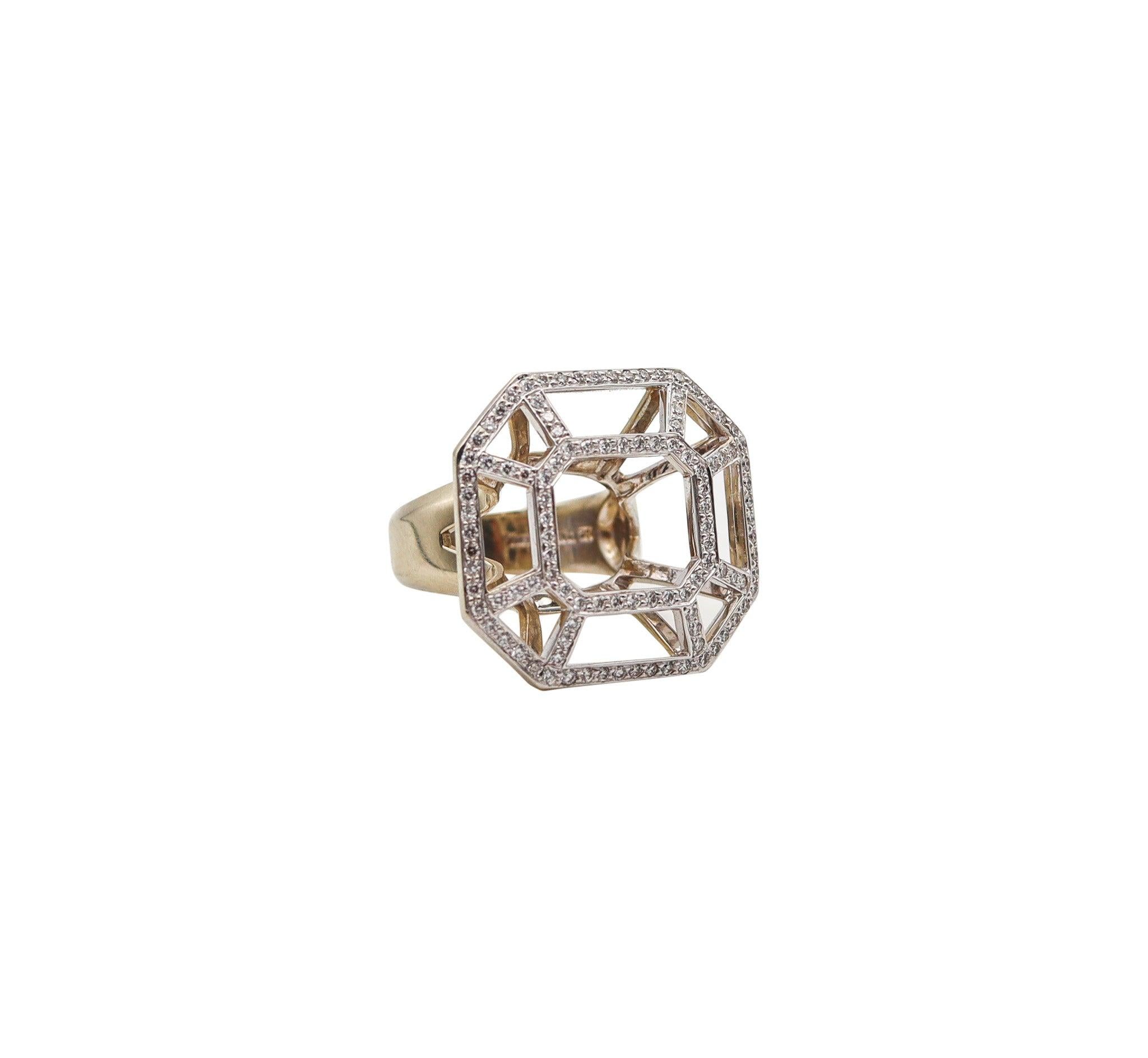 TIFFANY & CO Paloma Picasso Geometric Ring In 18Kt Gold With 1.35 Ctw Diamonds 1