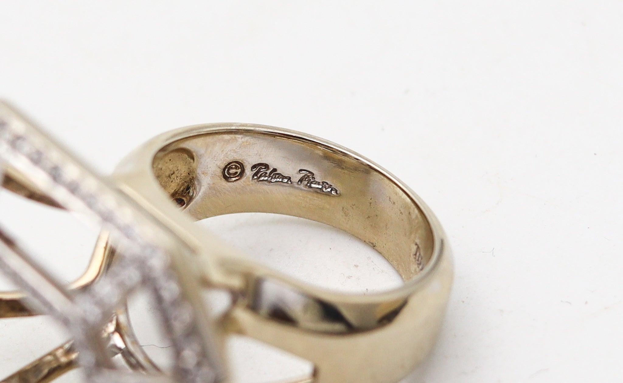 TIFFANY & CO Paloma Picasso Geometric Ring In 18Kt Gold With 1.35 Ctw Diamonds 2