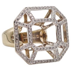 TIFFANY & CO Paloma Picasso Geometric Ring In 18Kt Gold With 1.35 Ctw Diamonds