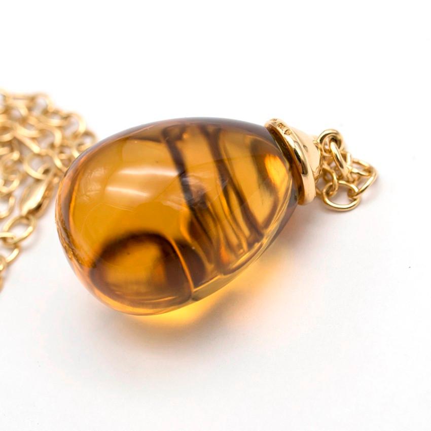Tiffany & Co. Paloma Picasso Gold Citrine Drop Pendant Necklace 1