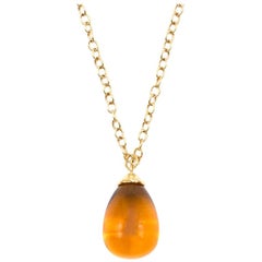 Tiffany & Co. Paloma Picasso Gold Citrine Drop Pendant Necklace