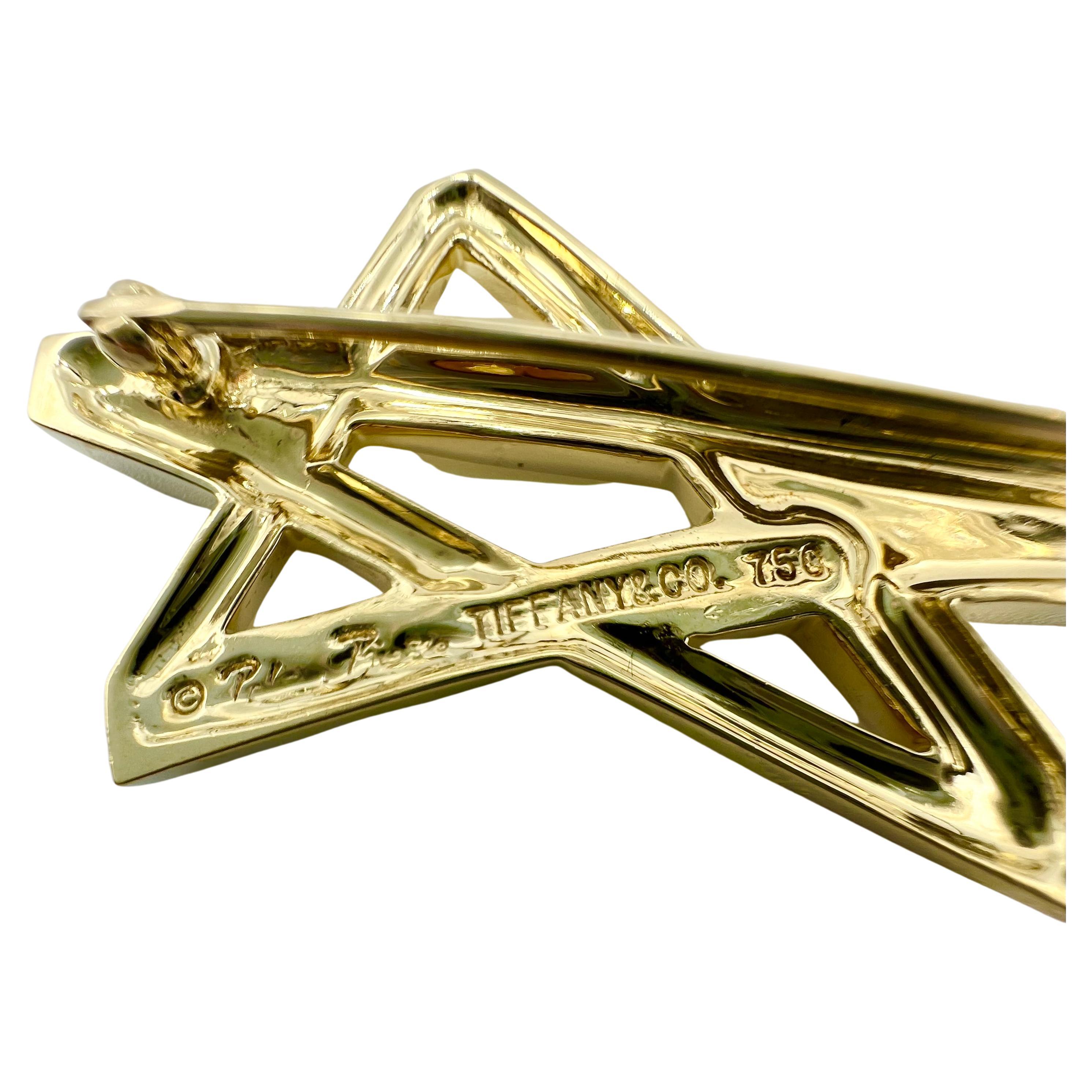 Modern Tiffany & Co. Paloma Picasso Gold Diamond Shooting Star Brooch