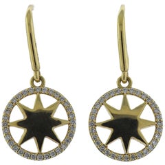 Tiffany & Co. Paloma Picasso Gold Diamond Star Drop Earrings