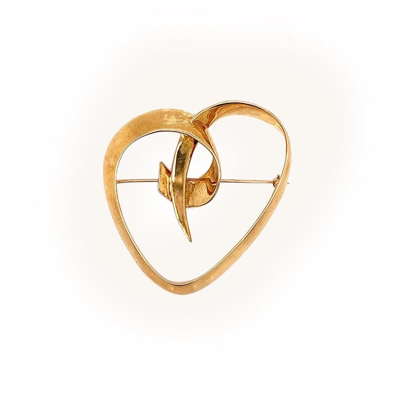 Tiffany & Co. Paloma Picasso Gold Heart Brooch, circa 1983