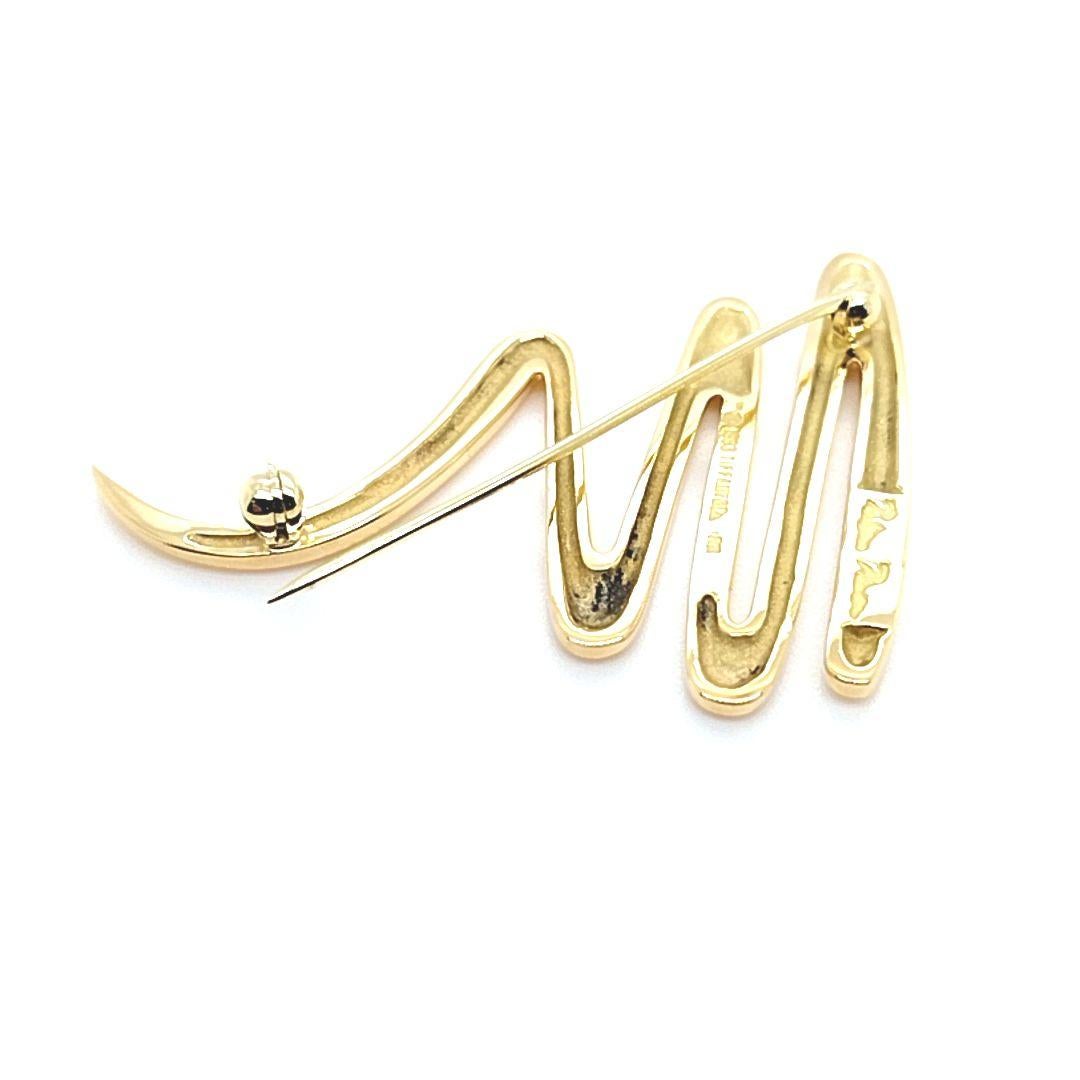 Tiffany & Co. Paloma Picasso Gold Squiggle Pin In Good Condition For Sale In Coral Gables, FL