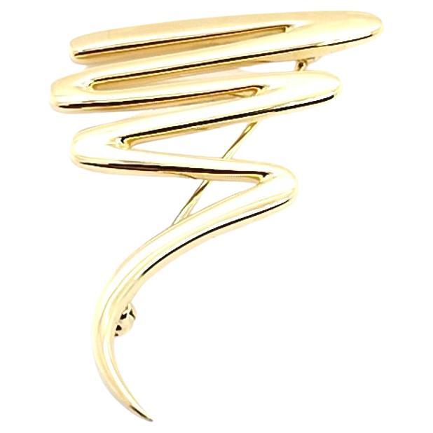 Tiffany & Co. Paloma Picasso Gold Squiggle Pin For Sale