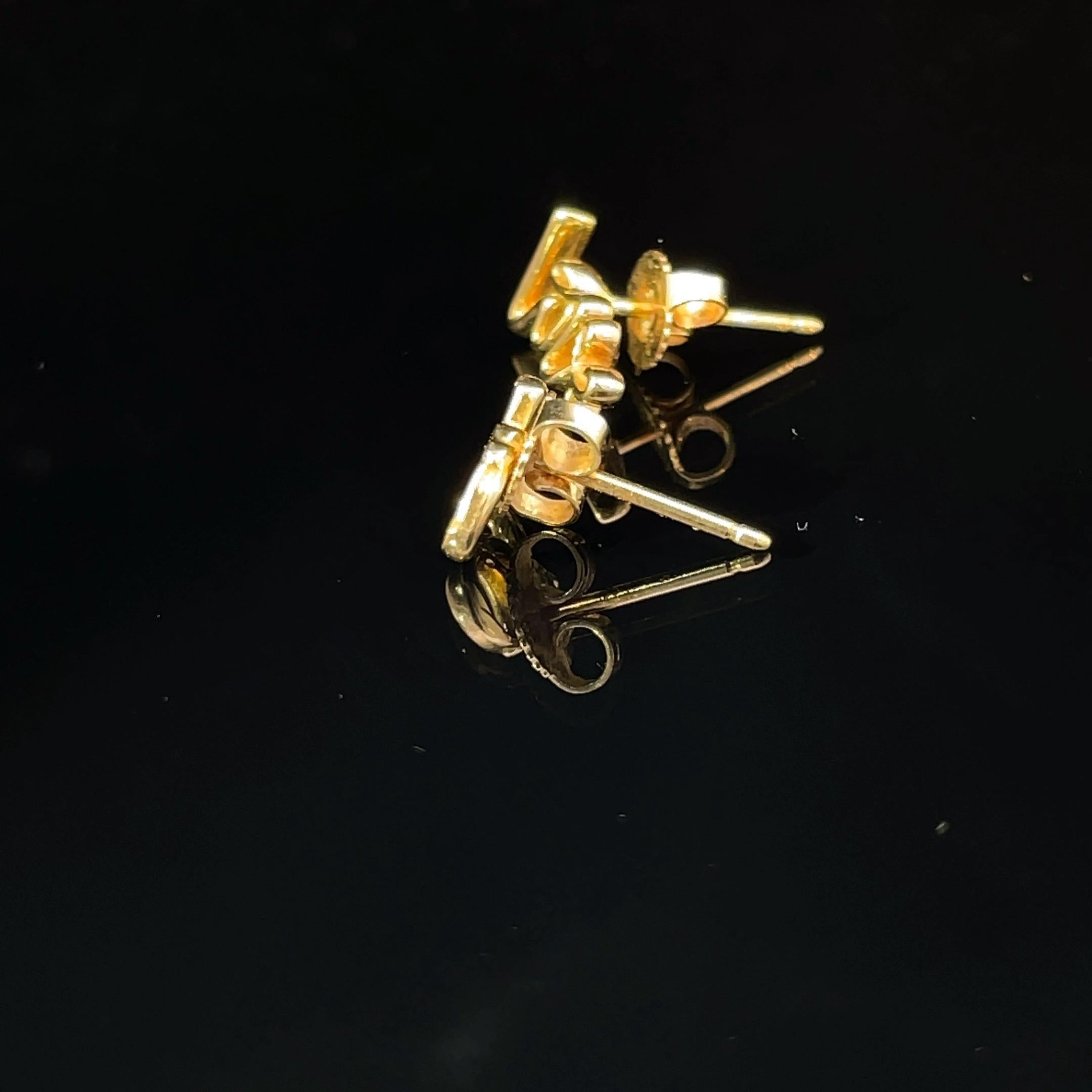 TIFFANY & CO. Paloma Picasso Graffiti 18k Yellow Gold Love & XO earrings Moderno en venta