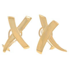 Tiffany & Co. Paloma Picasso Graffiti Extra Large X Earrings - Yellow Gold 18k
