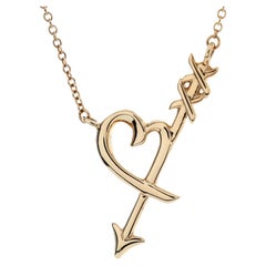 Tiffany & Co. Paloma Picasso Graffiti Heart and Arrow Pendant Necklace 18k