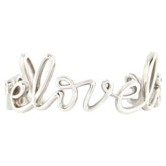 Tiffany & Co. Paloma Picasso Graffiti Love Cuff Bracelet Sterling Silver 