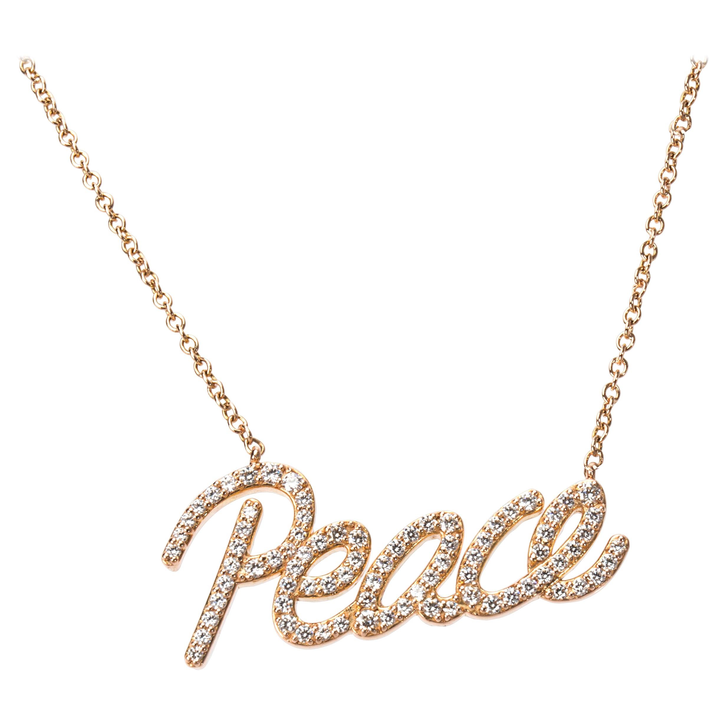 Tiffany & Co. Paloma Picasso Graffiti Peace Pendant in 18K Rose Gold 0.21 Carat