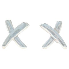 Tiffany 
Co. Paloma Picasso Graffiti Small X Stud Earrings Sterling 925 Pierced