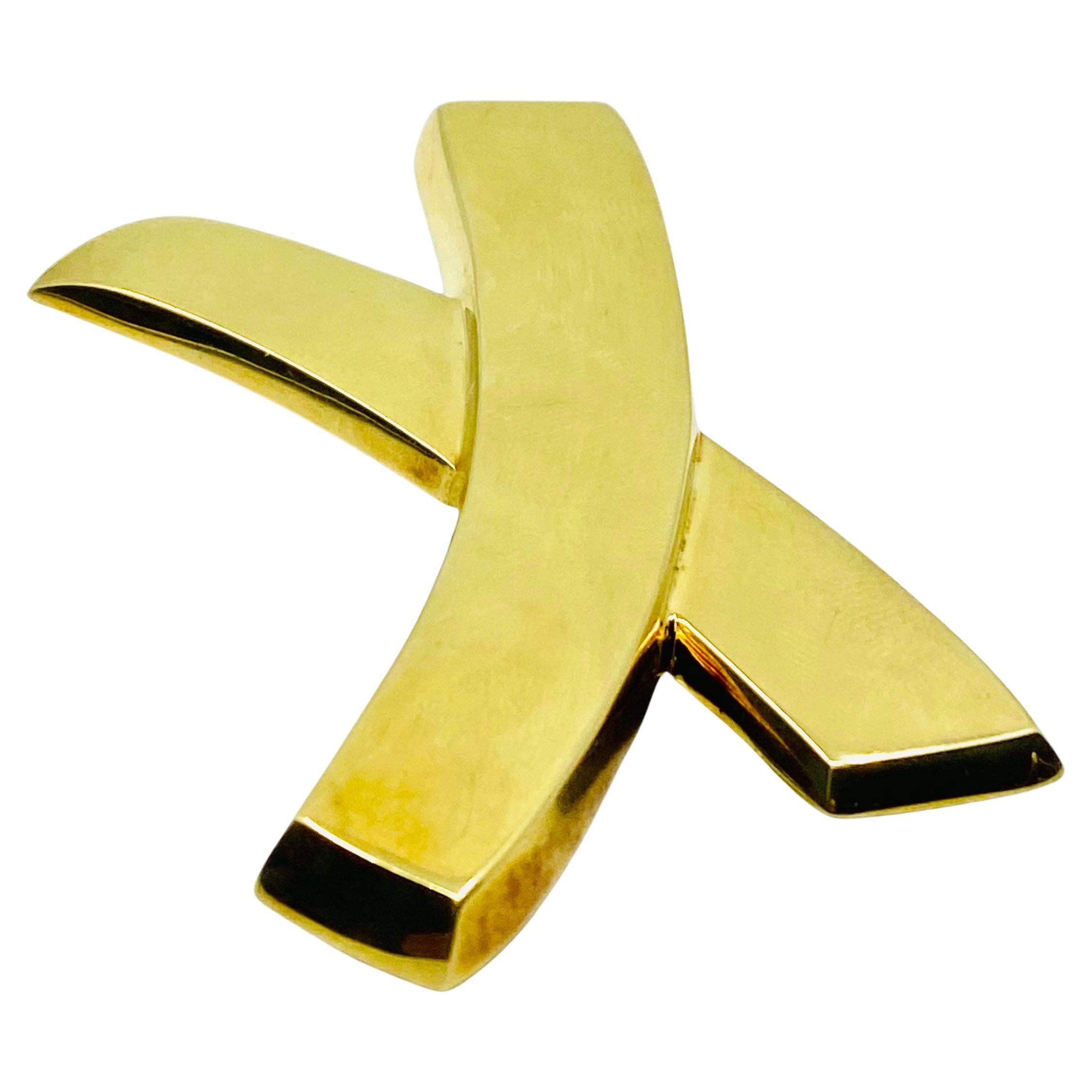 Tiffany & Co. Paloma Picasso Graffiti X Brooch Pin In Excellent Condition For Sale In Beverly Hills, CA