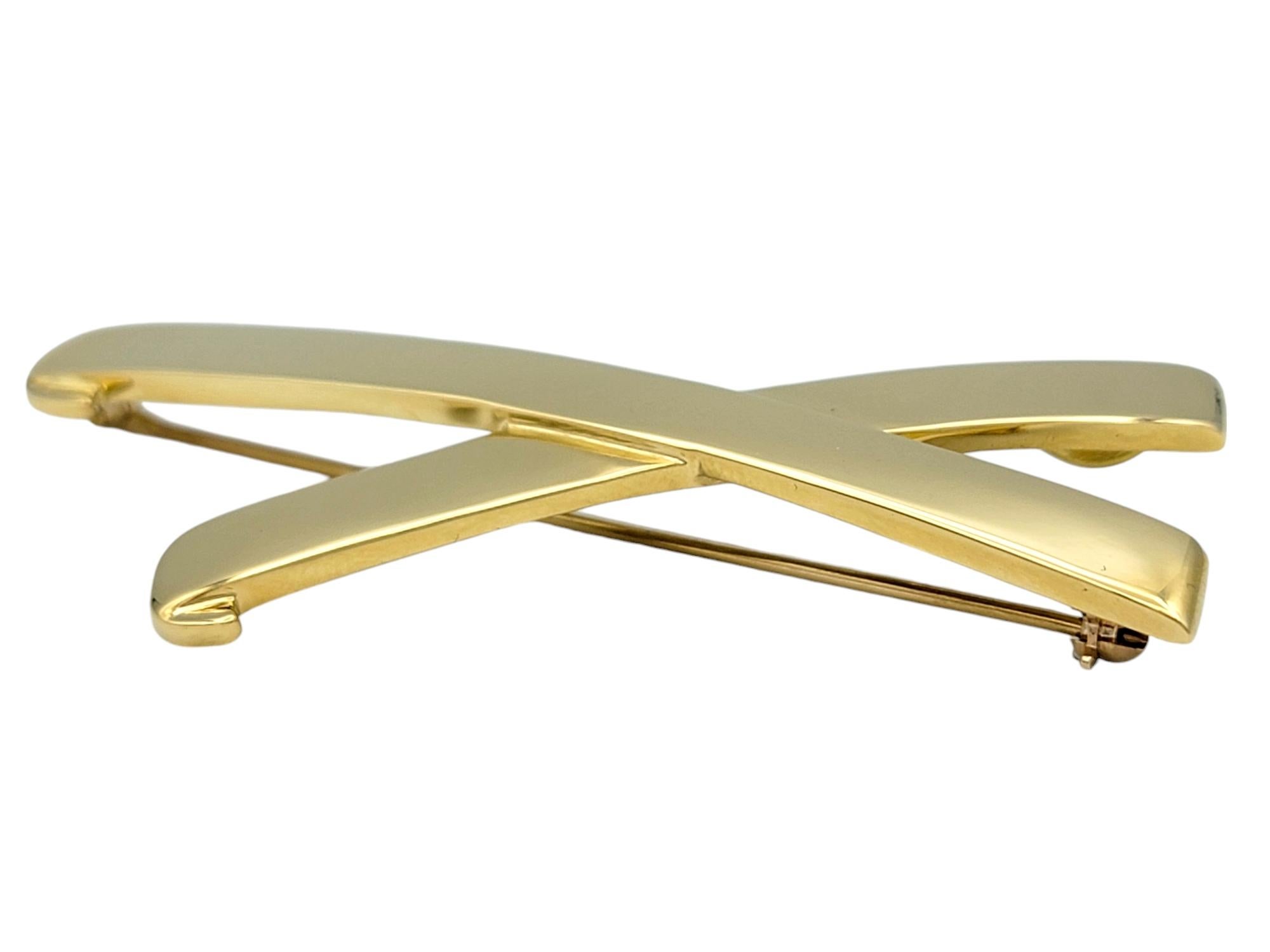 Tiffany & Co. Paloma Picasso Graffiti 'X' Pendant / Brooch 18 Karat Yellow Gold In Good Condition For Sale In Scottsdale, AZ