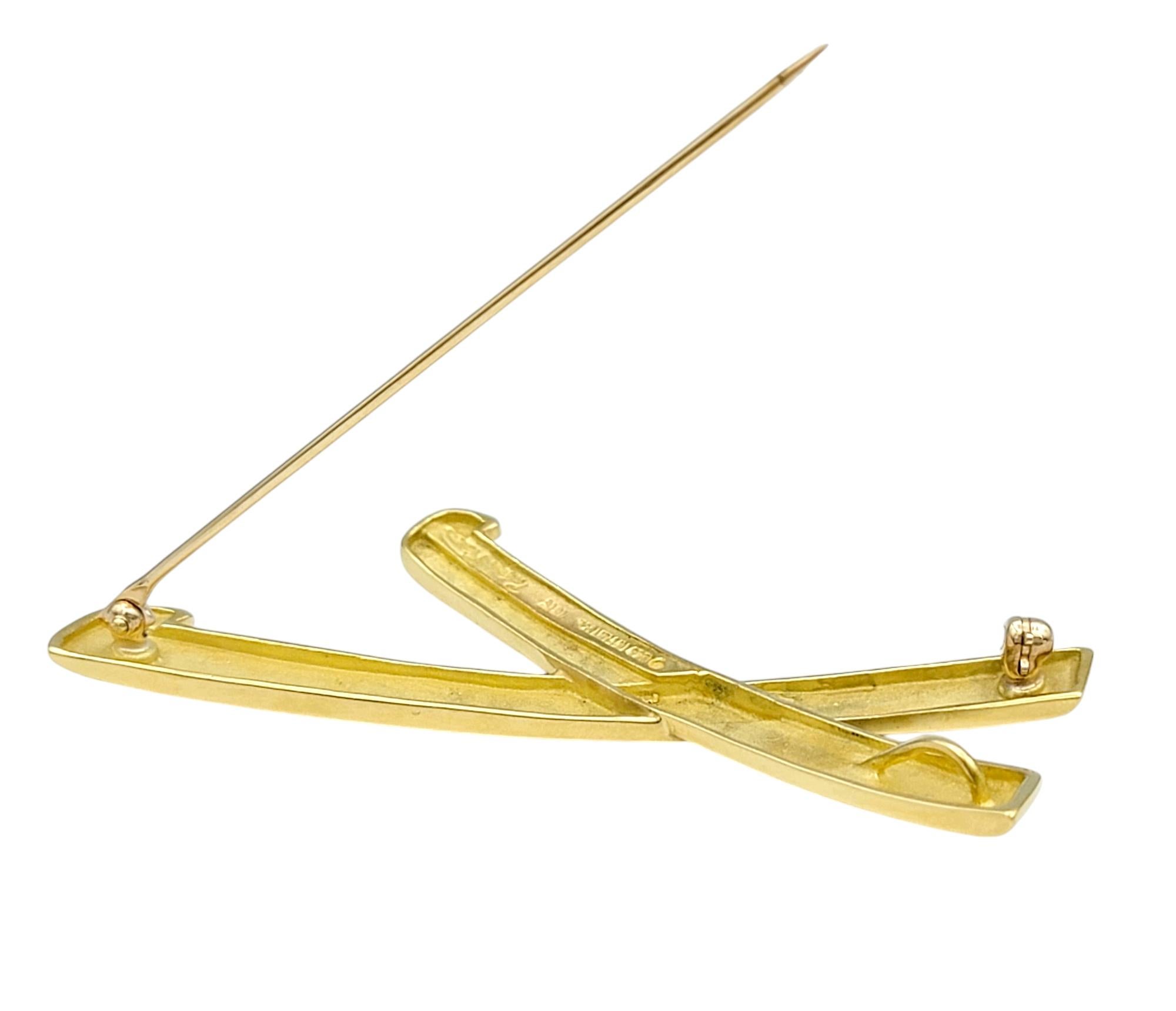 Tiffany & Co. Paloma Picasso Graffiti 'X' Pendant / Brooch 18 Karat Yellow Gold For Sale 3