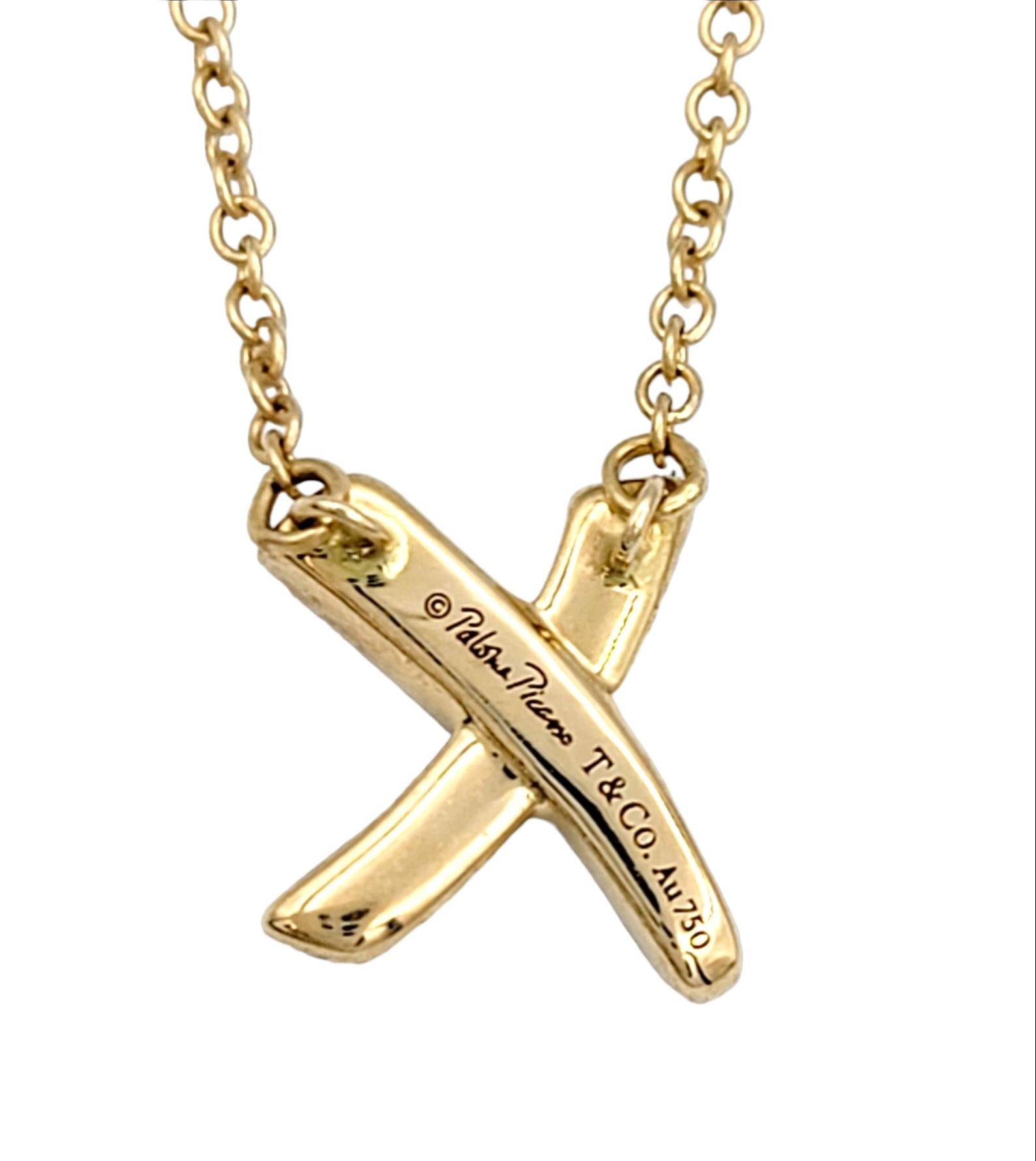 Tiffany & Co. Paloma Picasso Graffiti X Pendant Necklace in 18 Karat Rose Gold 3