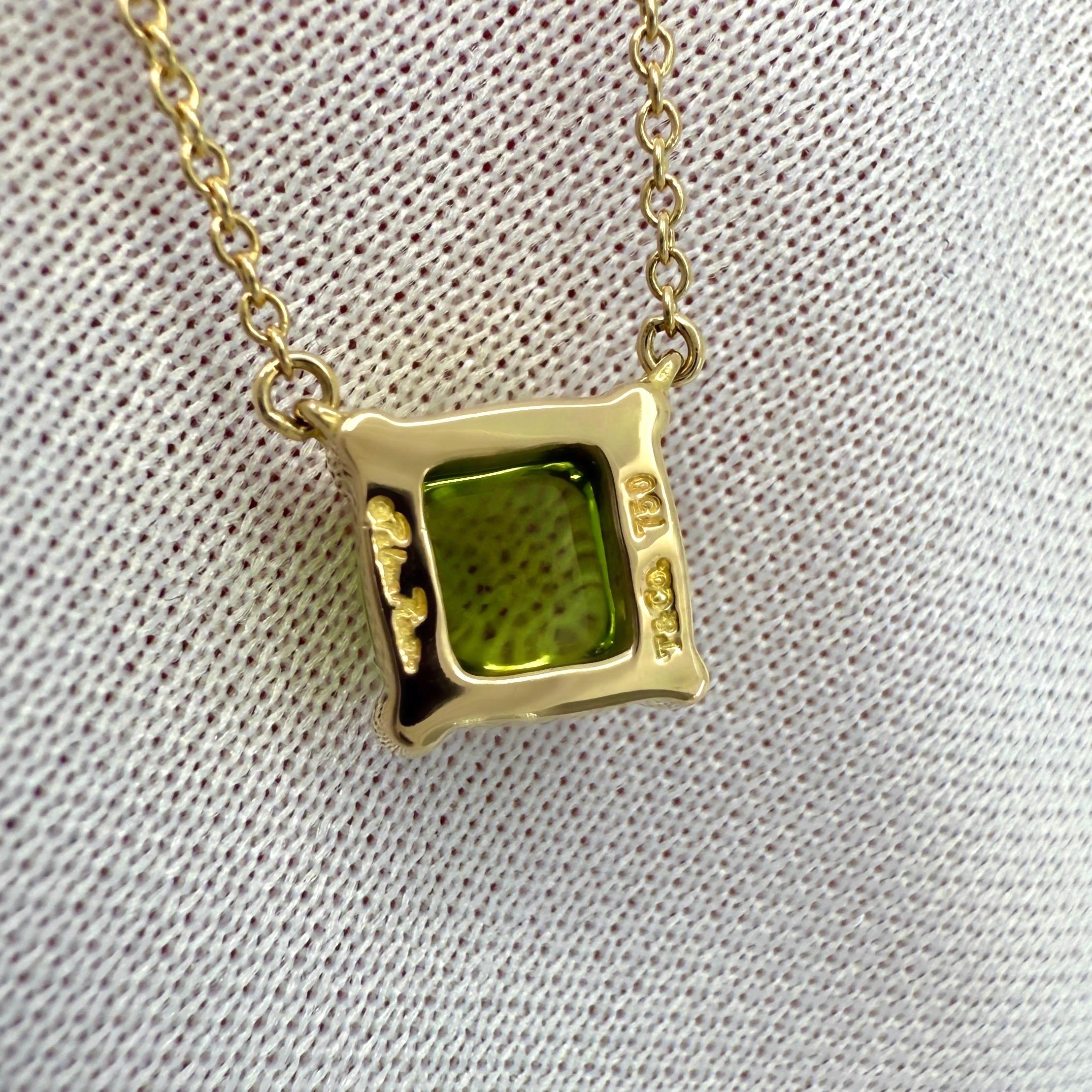Women's or Men's Tiffany & Co Paloma Picasso Green Peridot 18k Yellow Gold Pendant Necklace For Sale