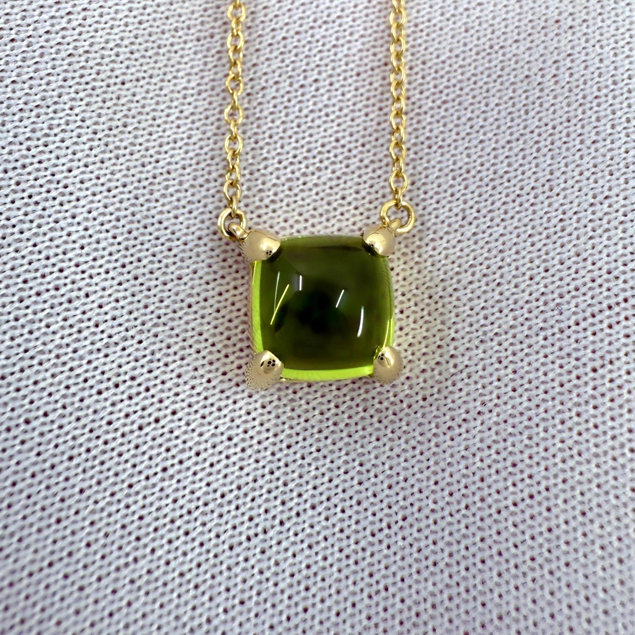 Tiffany & Co Paloma Picasso Green Peridot 18k Yellow Gold Pendant Necklace For Sale 3