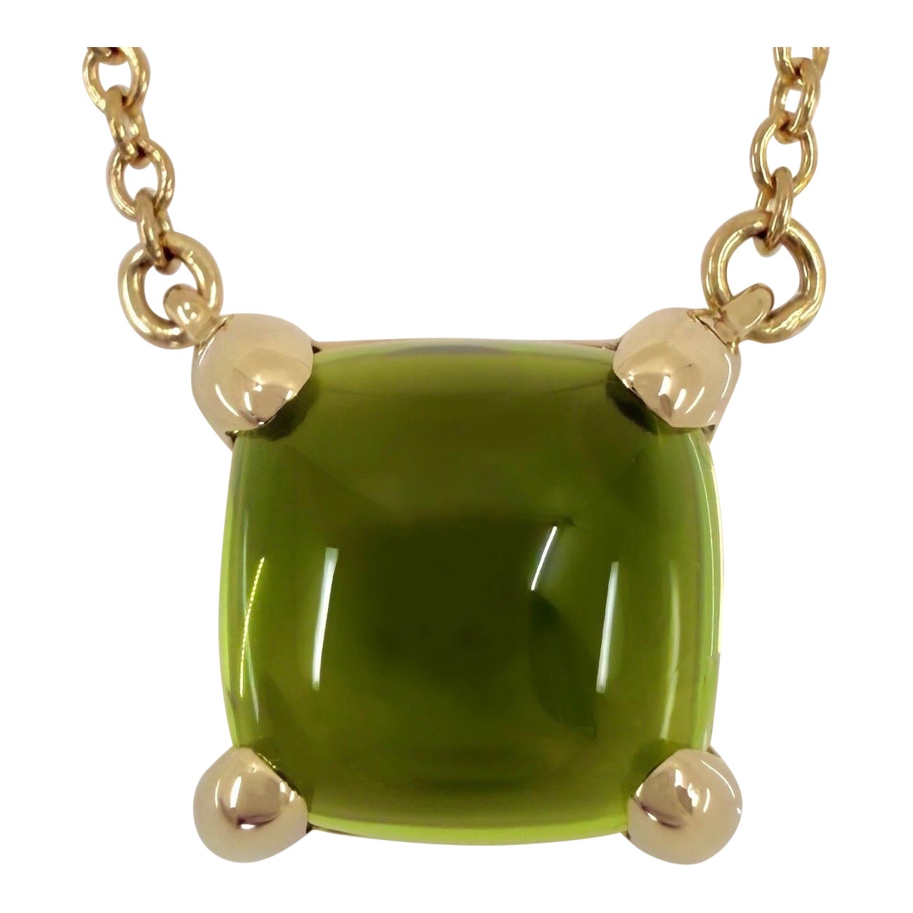 Tiffany & Co Paloma Picasso Green Peridot 18k Yellow Gold Pendant Necklace