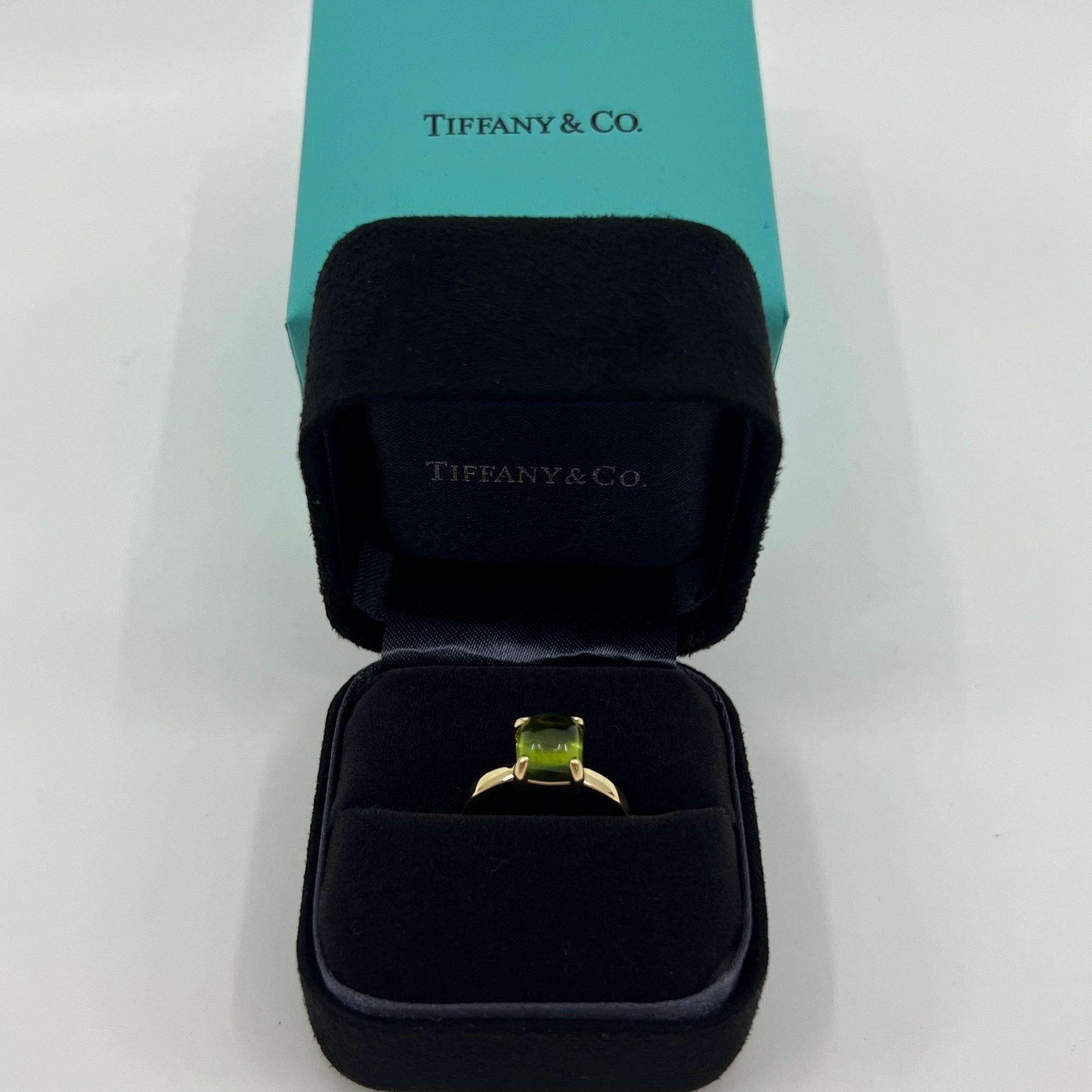 Tiffany & Co Paloma Picasso Green Peridot Sugarstack Loaf 18k Yellow Gold Ring 6 2
