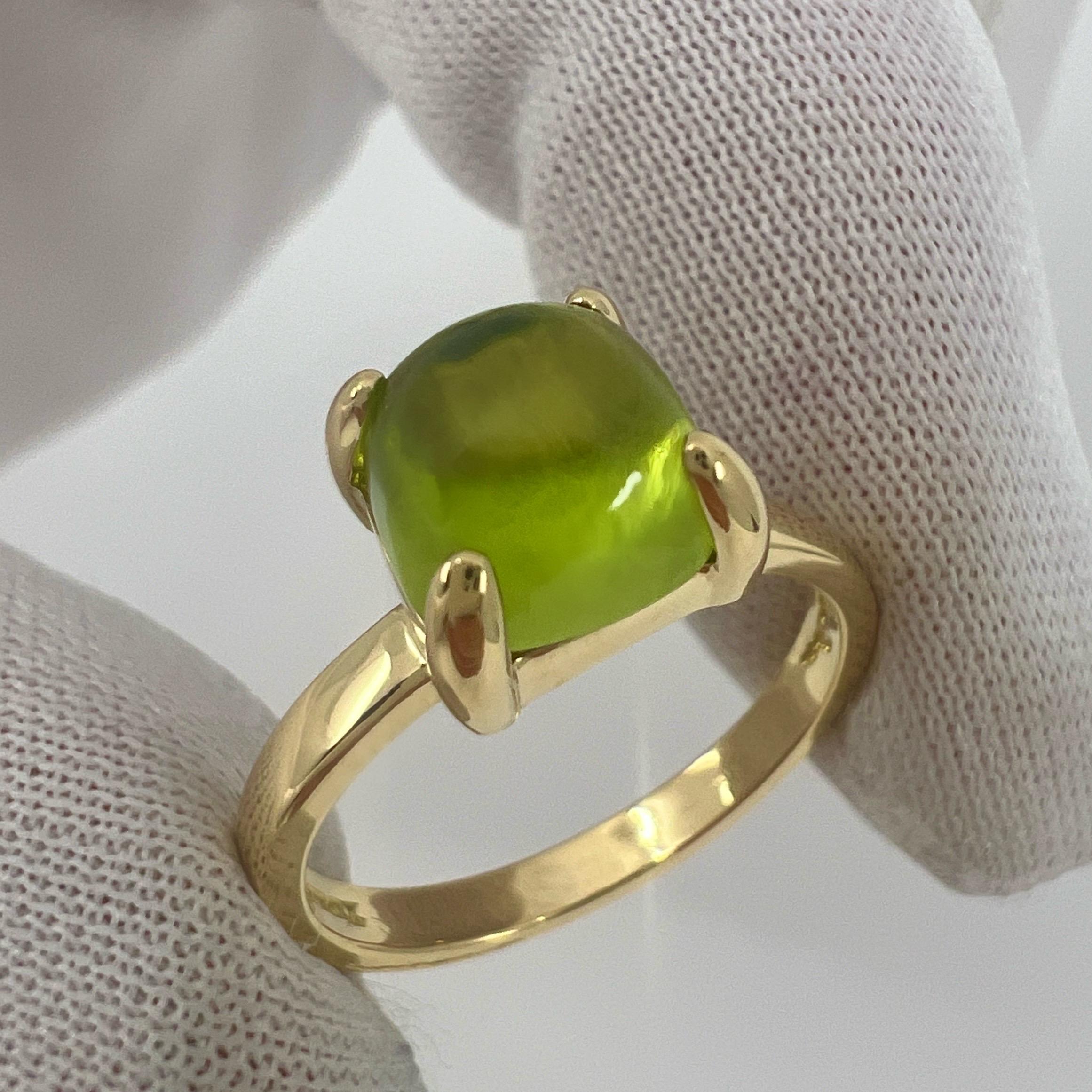 Tiffany & Co Paloma Picasso Green Peridot Sugarstack Loaf 18k Yellow Gold Ring For Sale 3