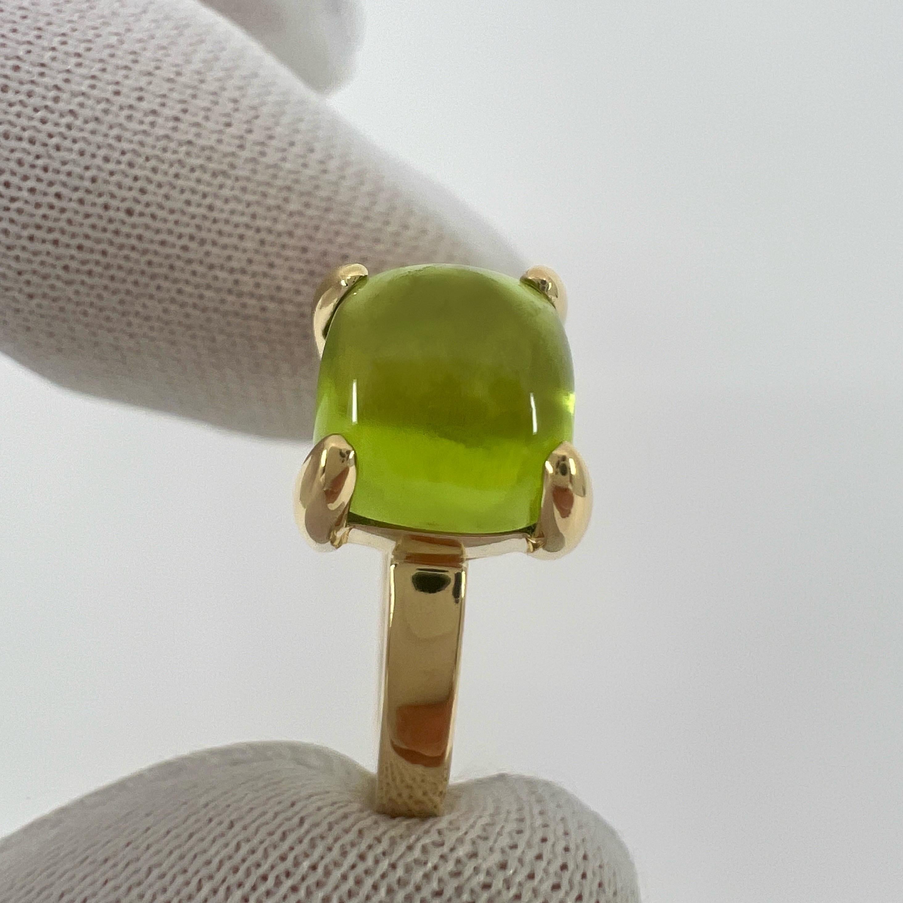 Tiffany & Co Paloma Picasso Green Peridot Sugarstack Loaf 18k Yellow Gold Ring For Sale 4