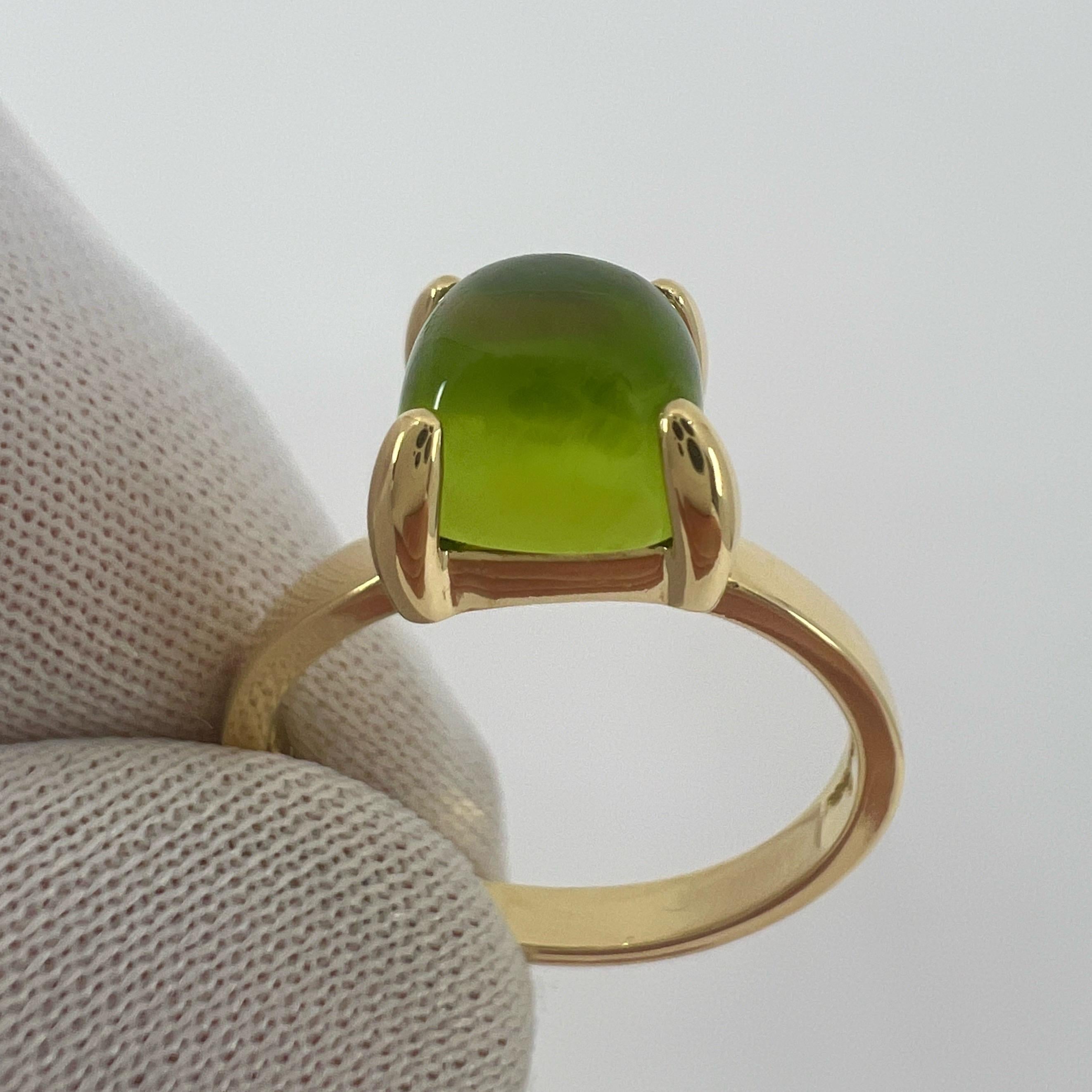 Tiffany & Co Paloma Picasso Green Peridot Sugarstack Loaf 18k Yellow Gold Ring In Excellent Condition For Sale In Birmingham, GB