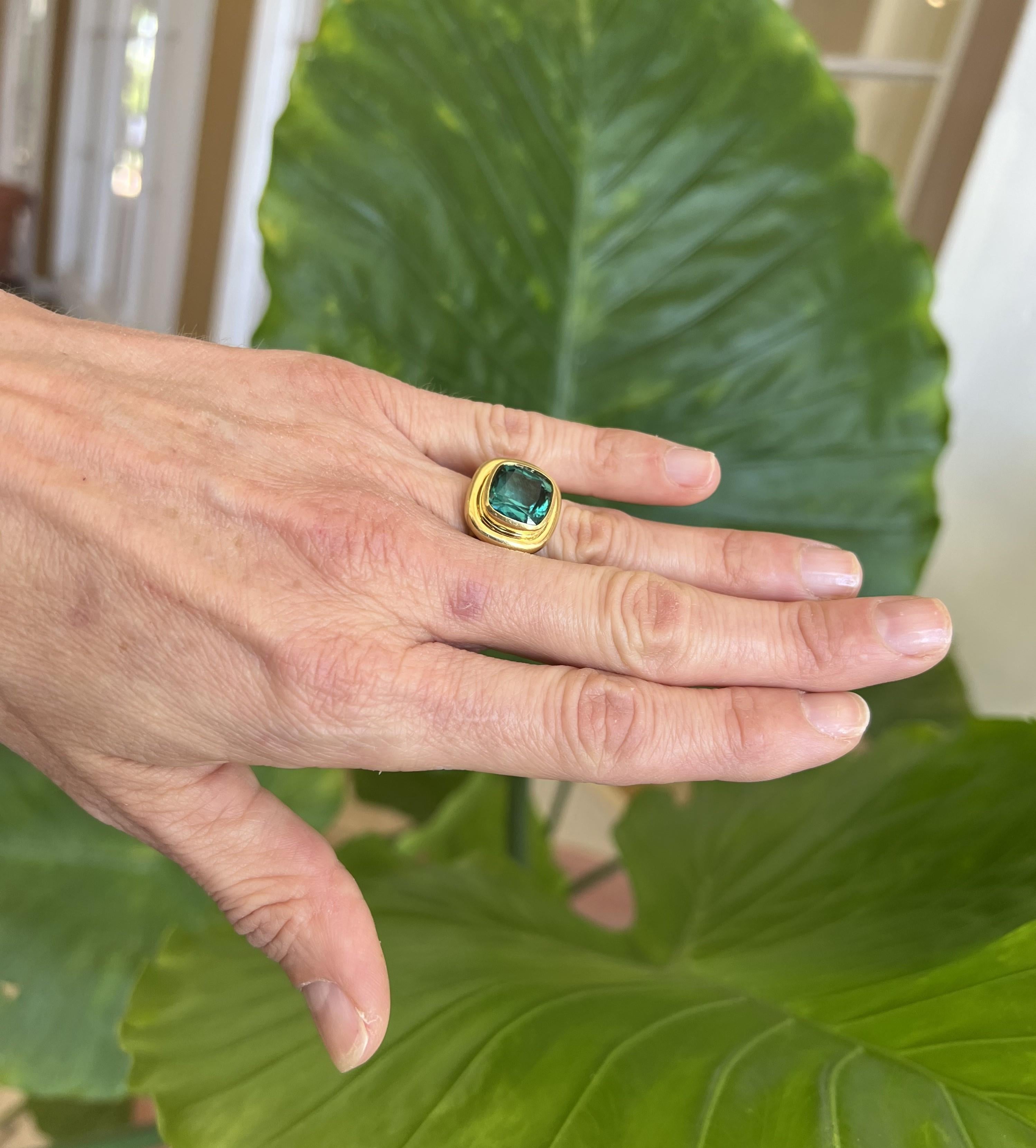 Cushion Cut Tiffany & Co. Paloma Picasso Green Tourmaline Ring