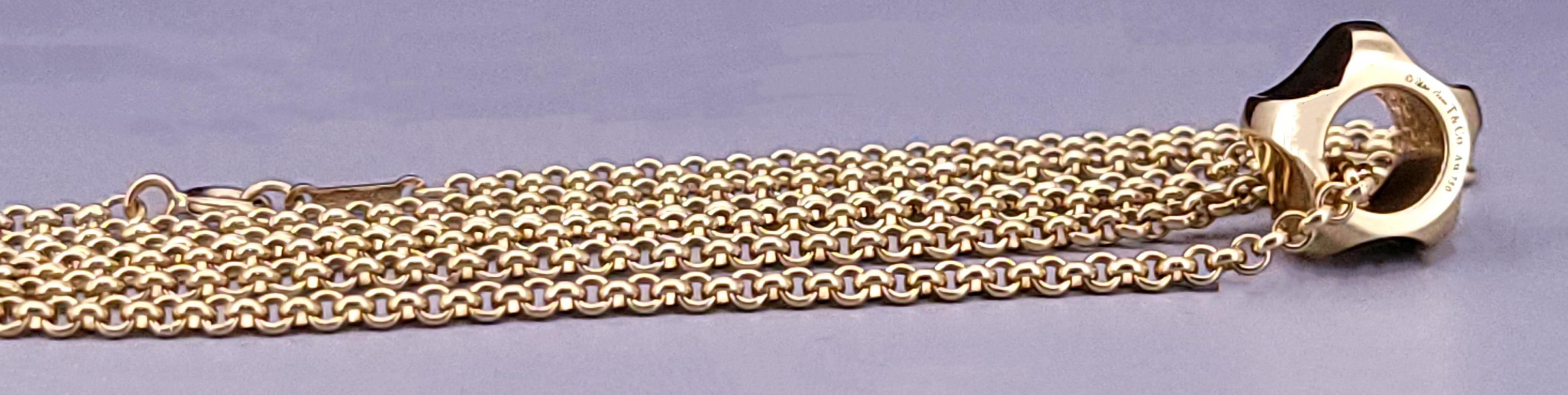 Tiffany & Co. Paloma Picasso Collier pendentif rainure en or jaune 18 carats Neuf - En vente à New York, NY
