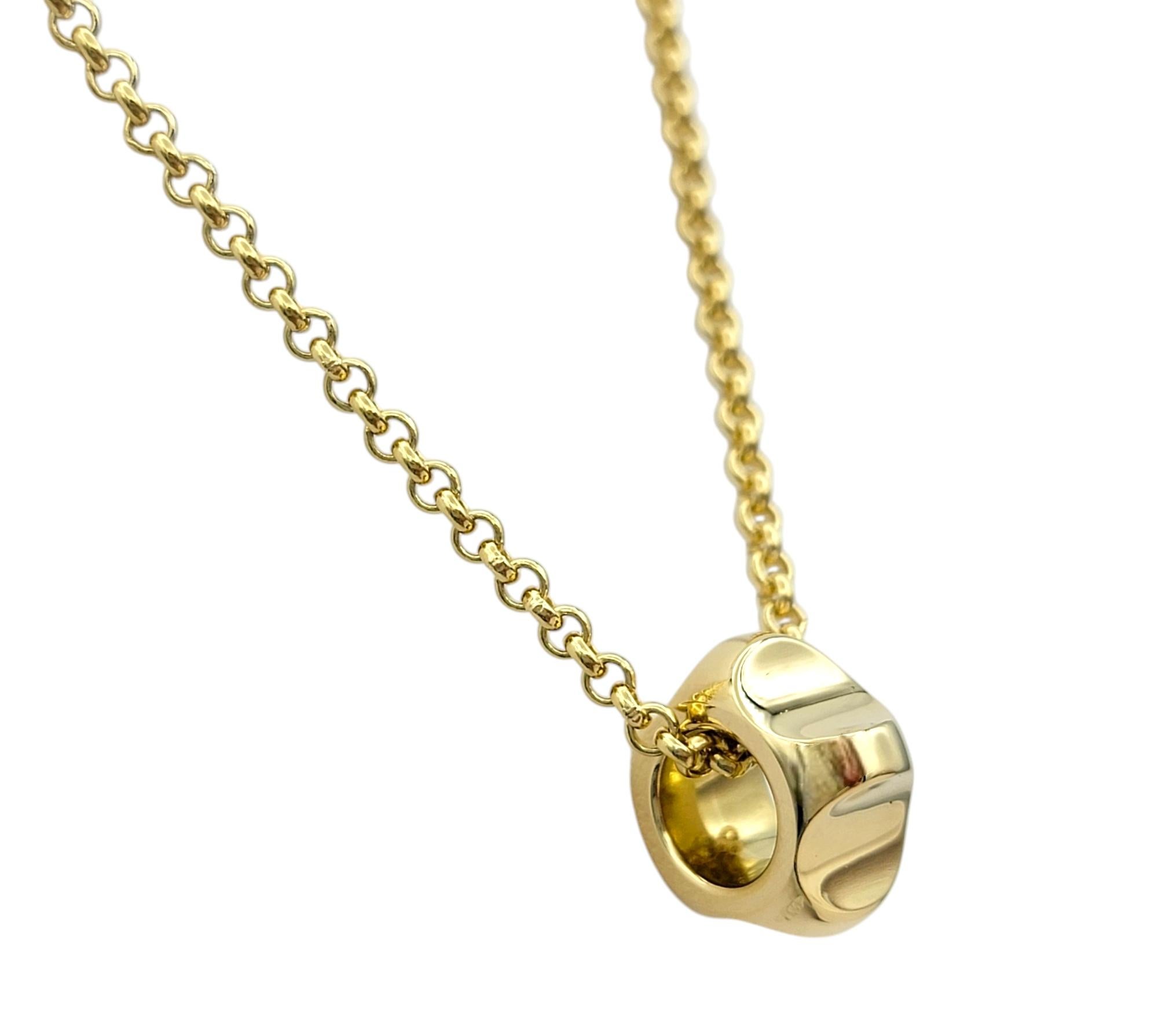 Tiffany & Co. Paloma Picasso Groove Pendant Necklace in 18 Karat Yellow Gold In Good Condition In Scottsdale, AZ