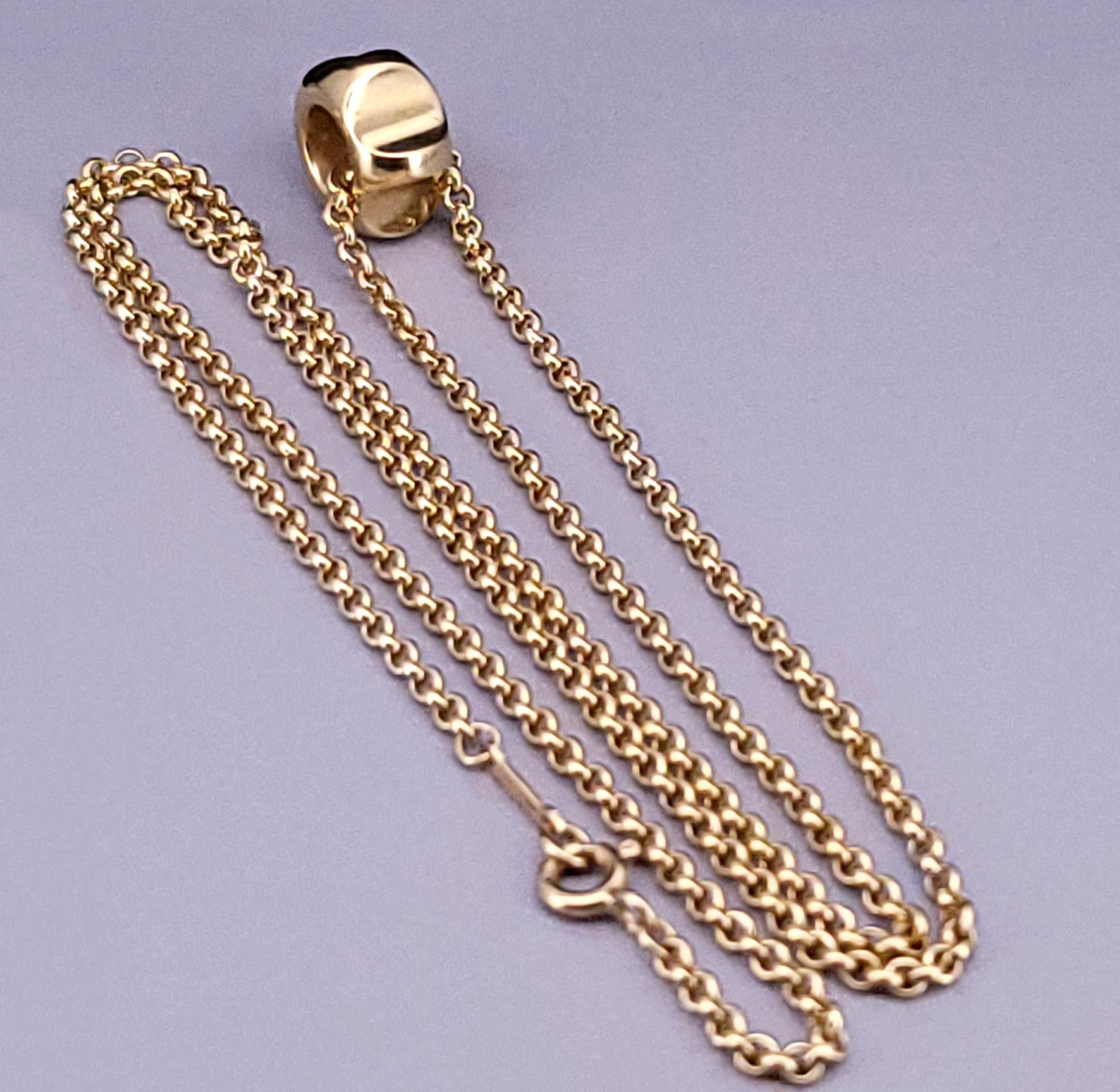 Tiffany & Co. Paloma Picasso Collier pendentif rainure en or jaune 18 carats en vente 1